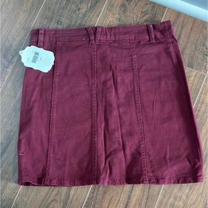 Maroon button up skirt, altard state size medium